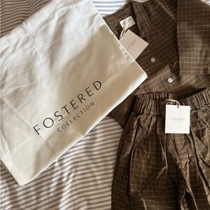 Fostered Collection Kids Brown Windowpane Matching Set